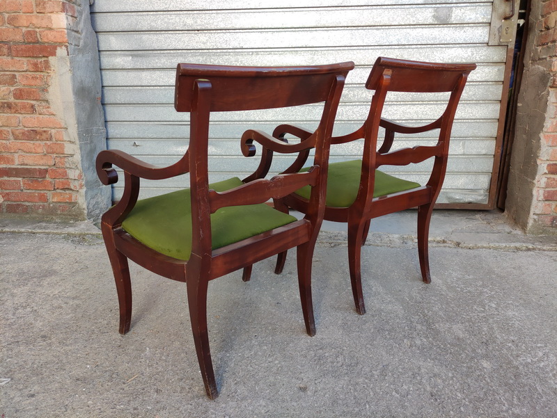 silla madera terciopelo verde 44-84x53x50 2u